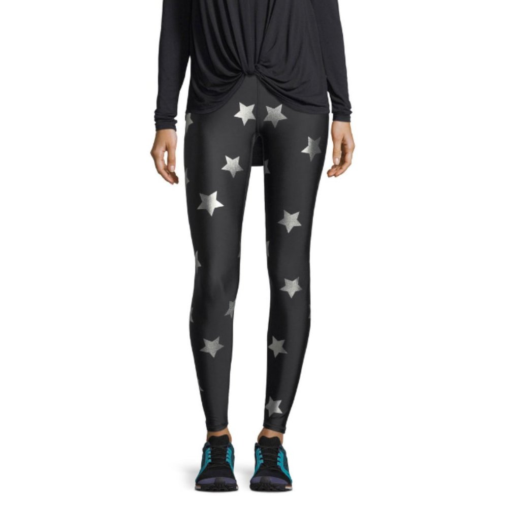 Terez Star Foil Printed Tall Band Leggings